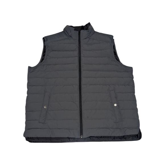 J Crew Goose Down Quilted Puffer Vest Outerwear Gorpcore Mens Large Gray Zip Top - Picture 1 of 4